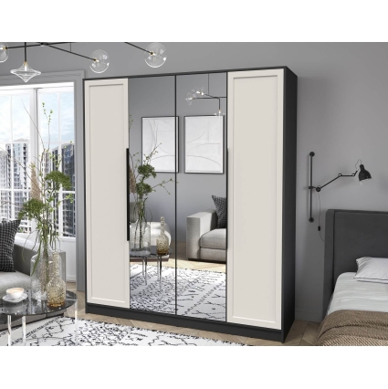 Шкаф распашной Тренд КТ-Ш4 (з) (Антрацит ЛДСП/ Кашемир ЛМДФ) Ш1800 В2128 Г547